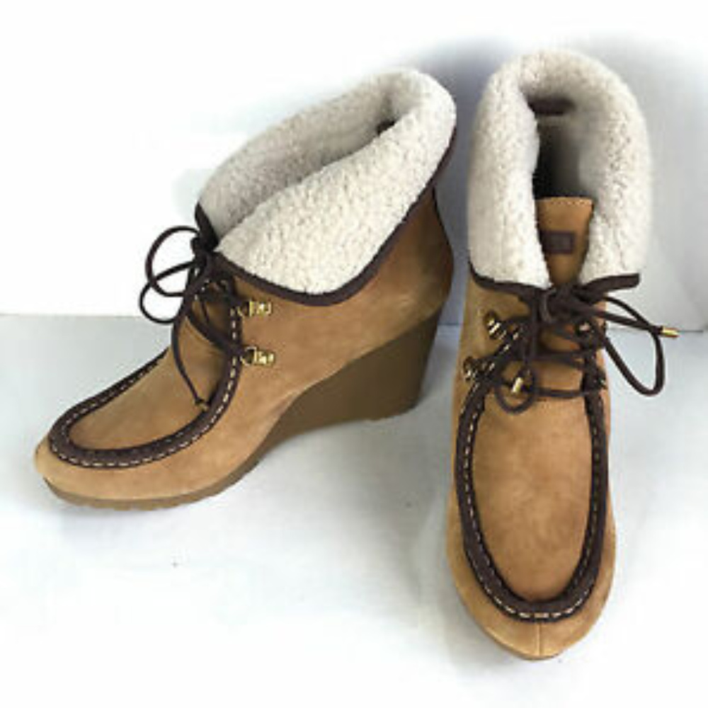 Tommy Hilfiger women Zaria tan suede leather boot